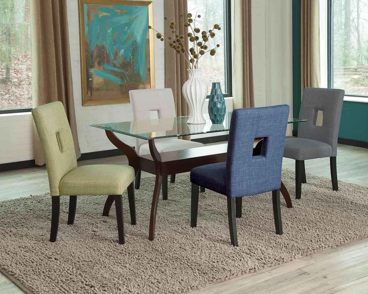 Coaster Andenne Rectangular Glass Dining Set -