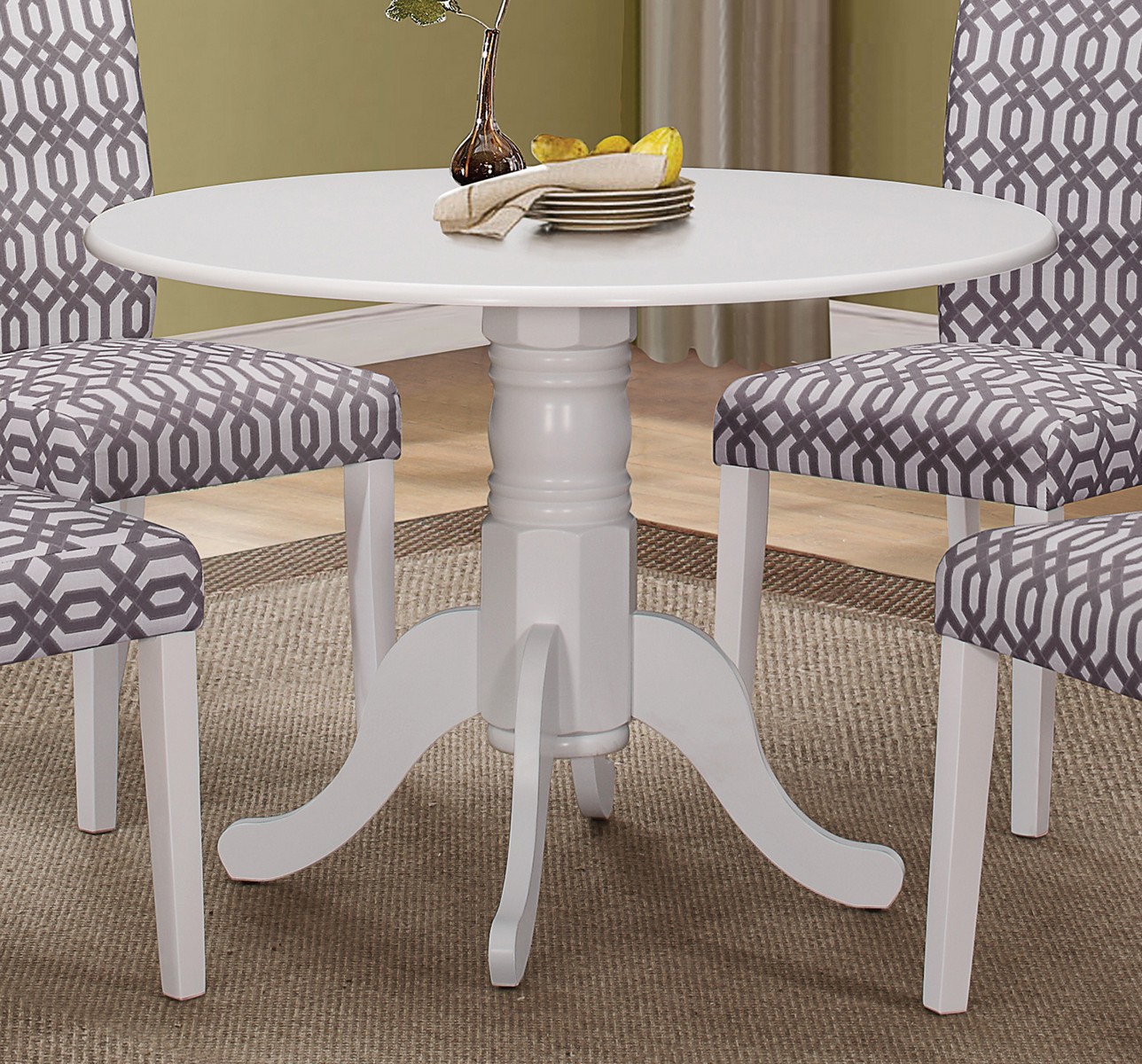 Coaster Allston Round Dining Table - White