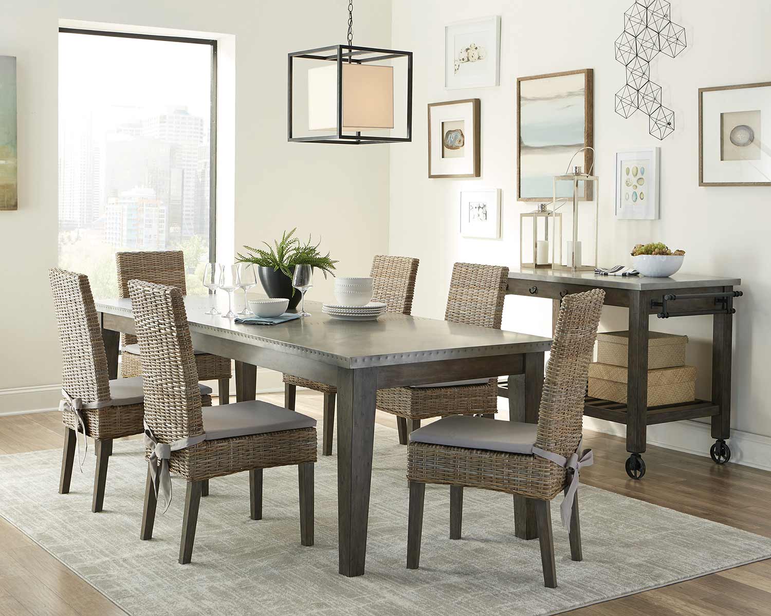 Coaster Davenport Dining Set Gunmetal 107941DinSet at