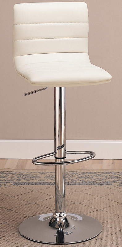Coaster 120345 29 Inch Upholstered Bar Chair with Adjustable Height - White