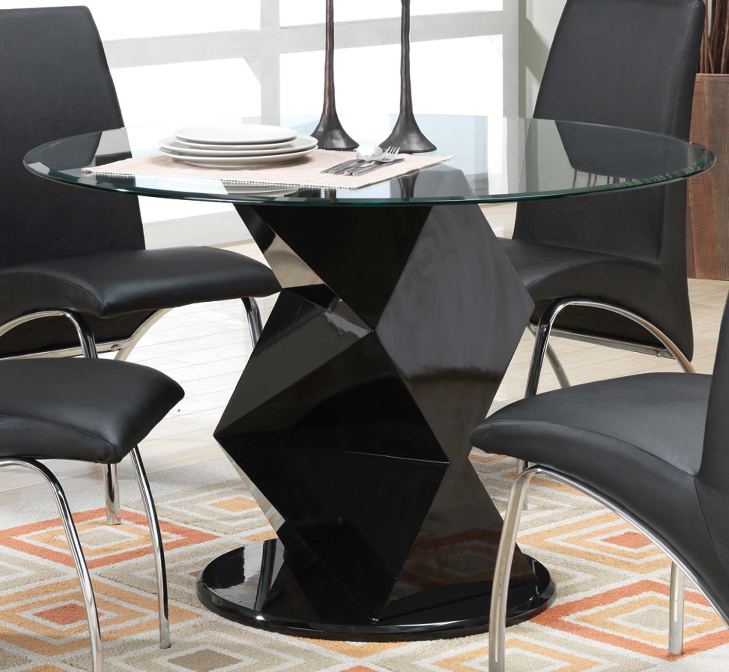 Coaster Ophelia Round Glass Dining Table