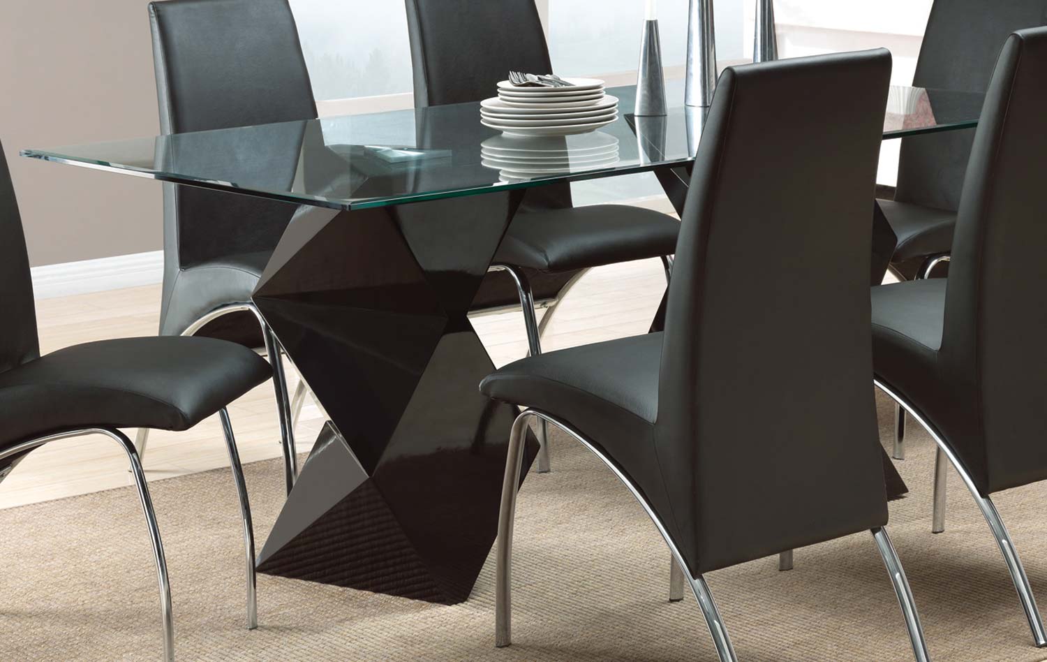 Coaster Ophelia Rectangular Glass Dining Table