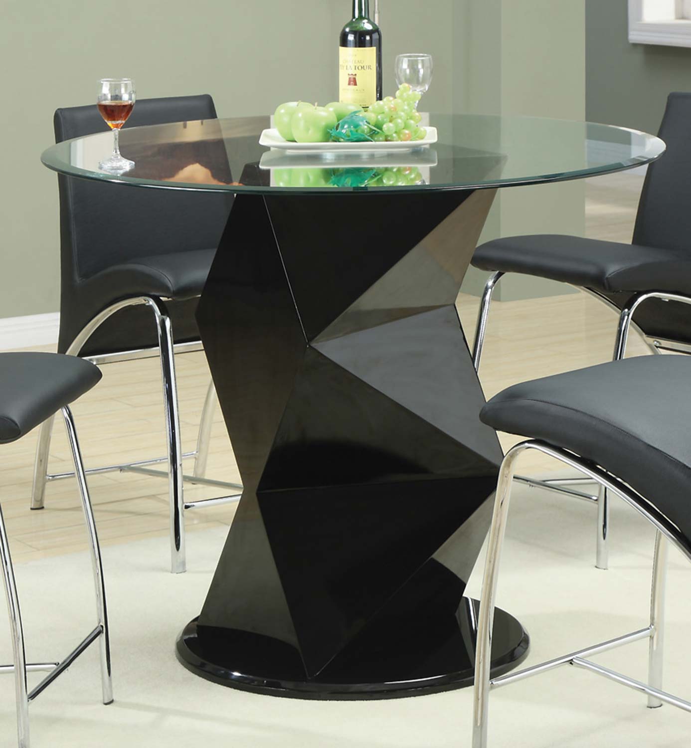 Coaster Ophelia Round Glass Counter Height Table
