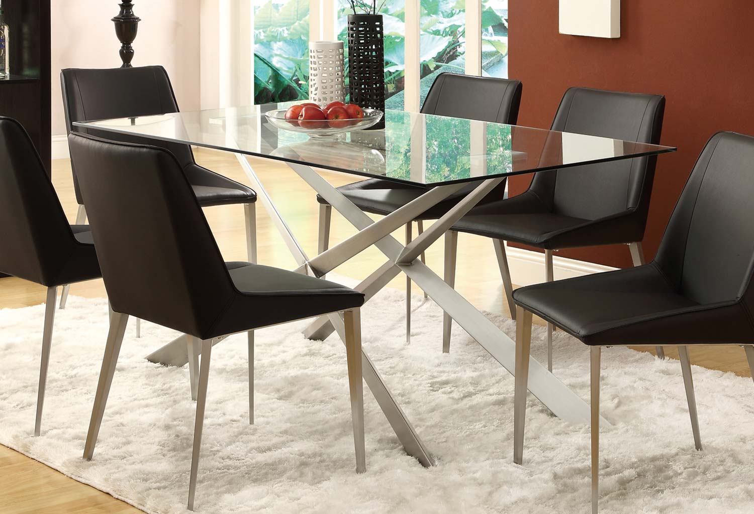 Coaster Anderson Dining Table - Silver Metal