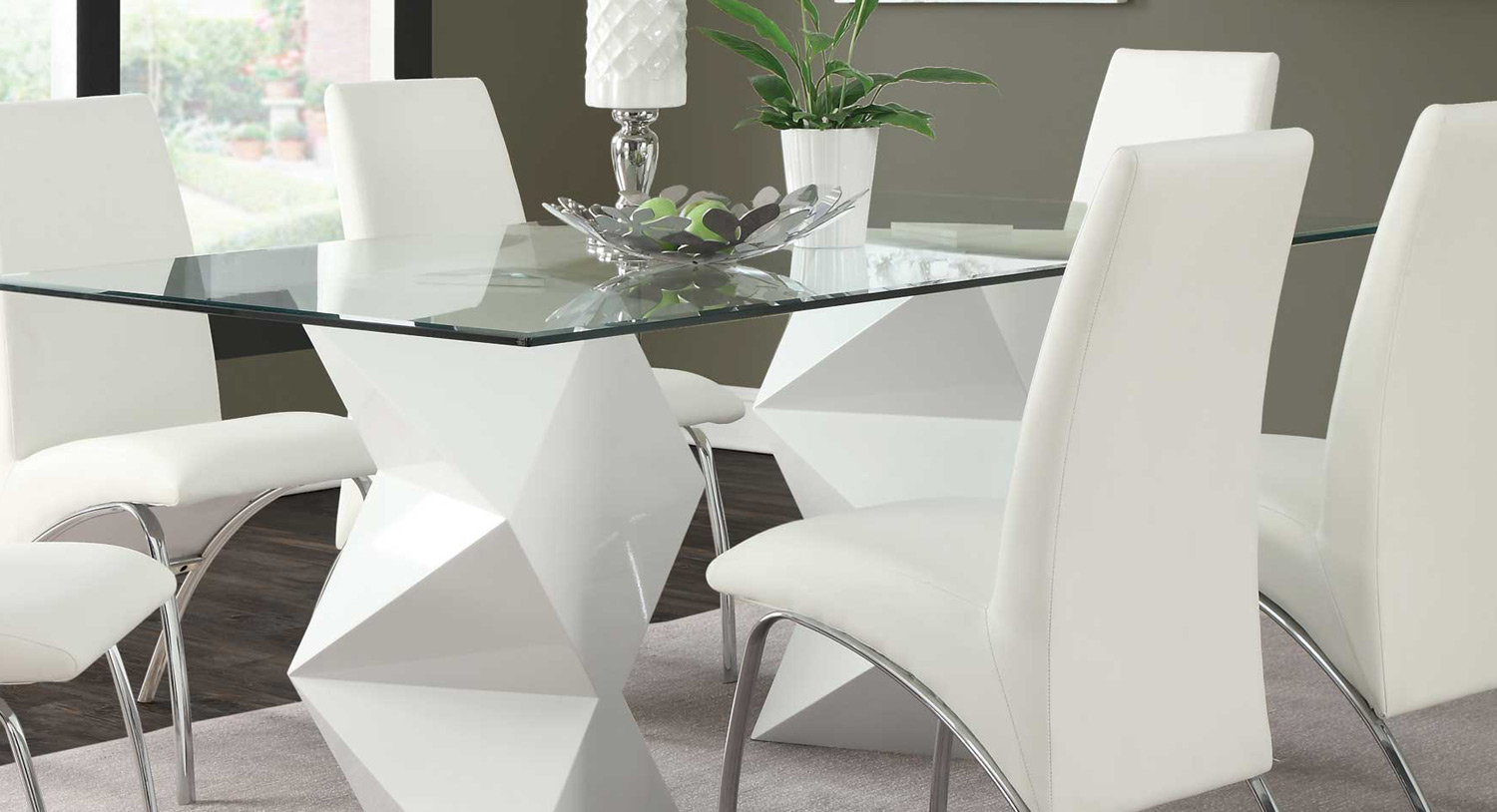 Coaster Ophelia Dining Table White 121571 At Homelementcom