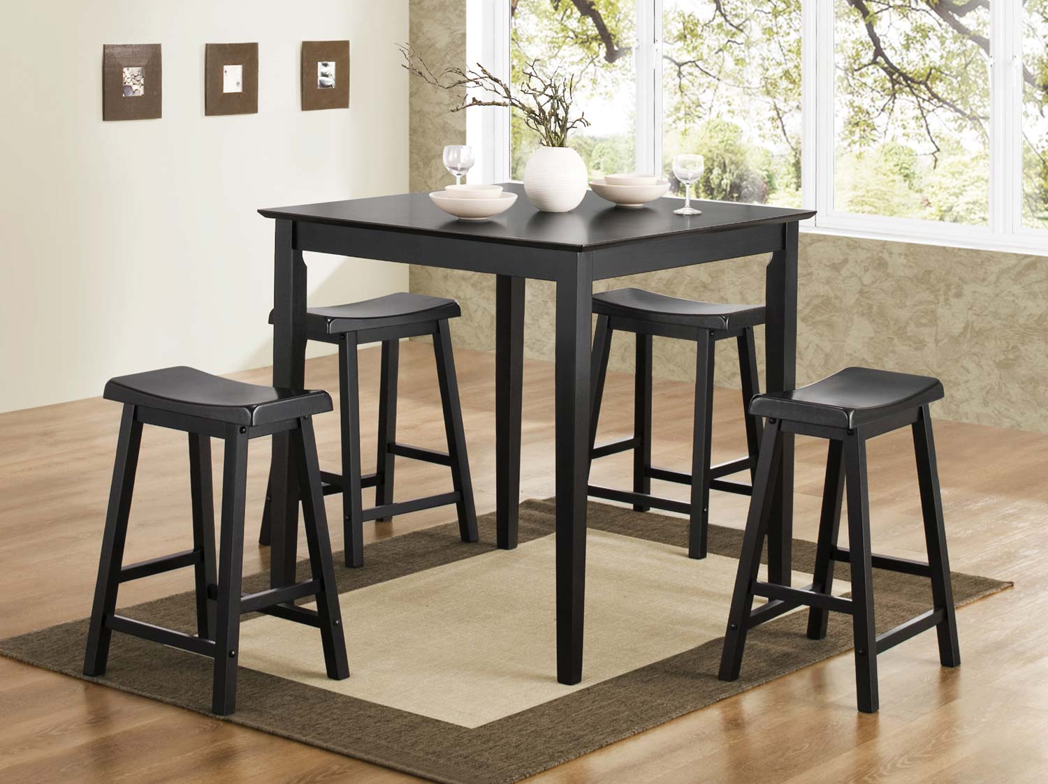Coaster 150291N 5PC Counter Height Dining Set - Black