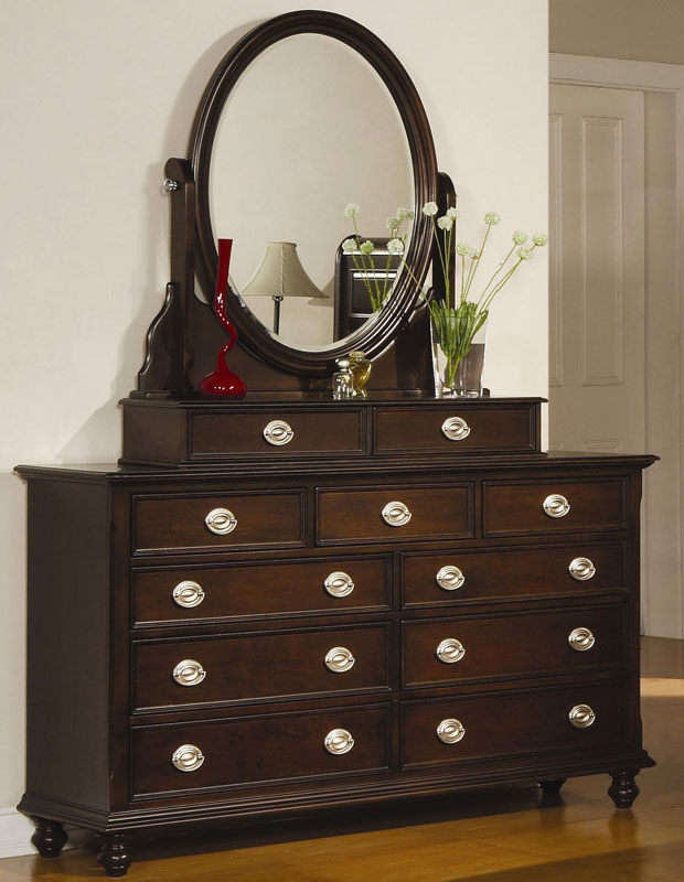 Coaster Temre Oval Swivel Mirror with 2 Drawers