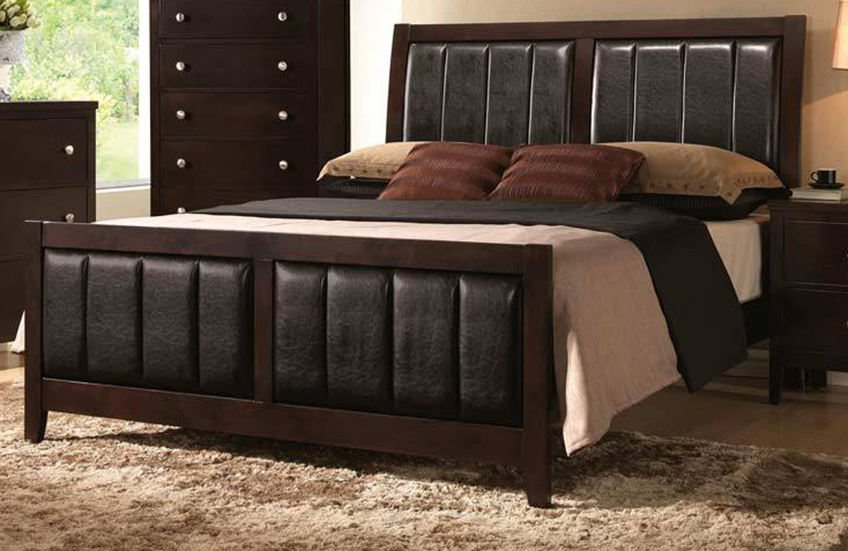 Coaster Carlton Upholstered Bed - Cappuccino