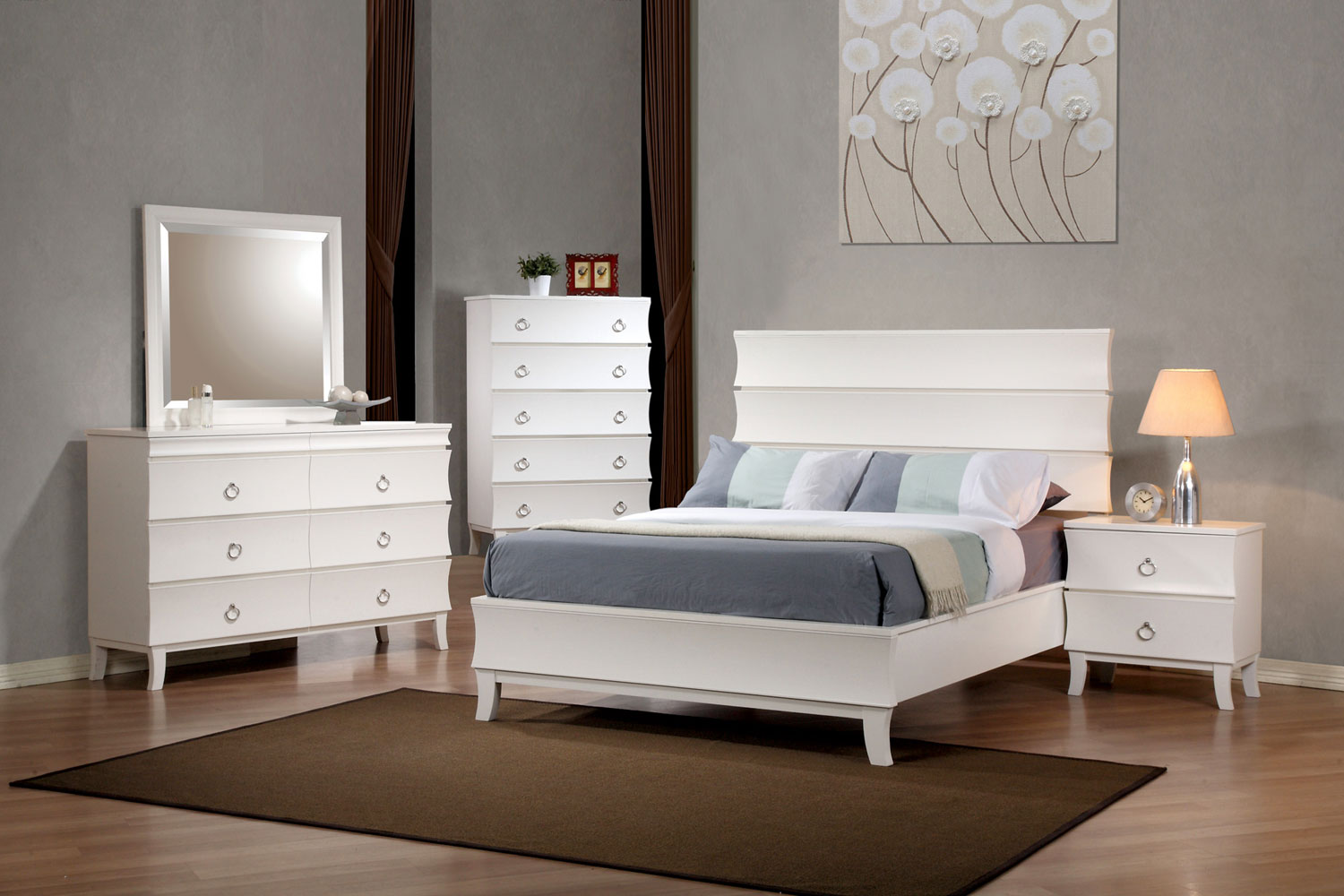 Coaster Holland Low Profile Panel Bedroom Set - White Coaster Holland Low Profile Panel Bedroom Set - White