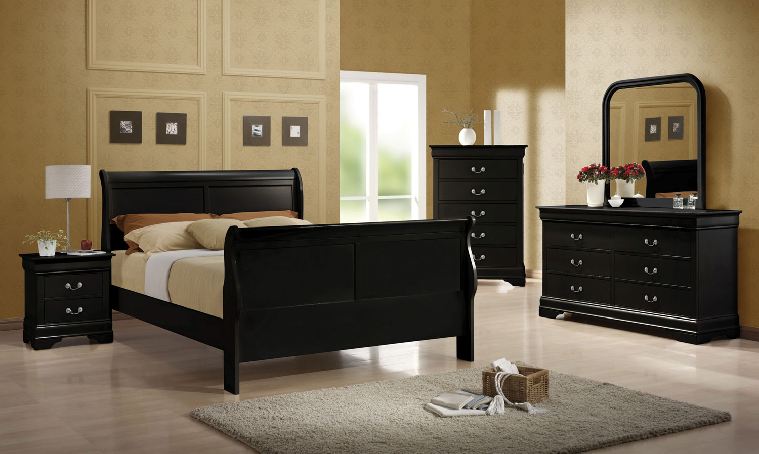 Coaster Louis Philippe Bedroom Set - Black