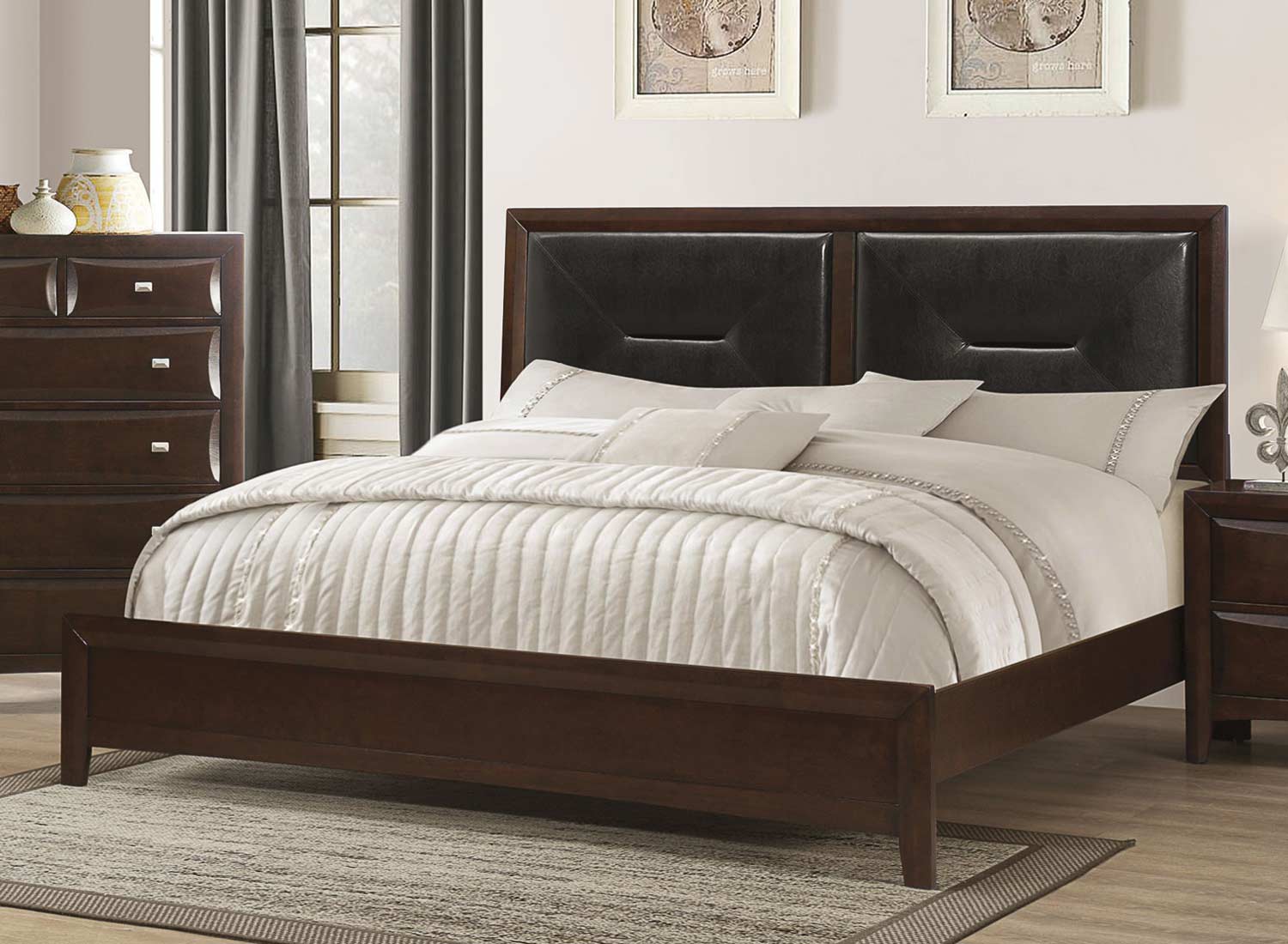 Coaster Cloverdale Upholstered Bed - Cappuccino