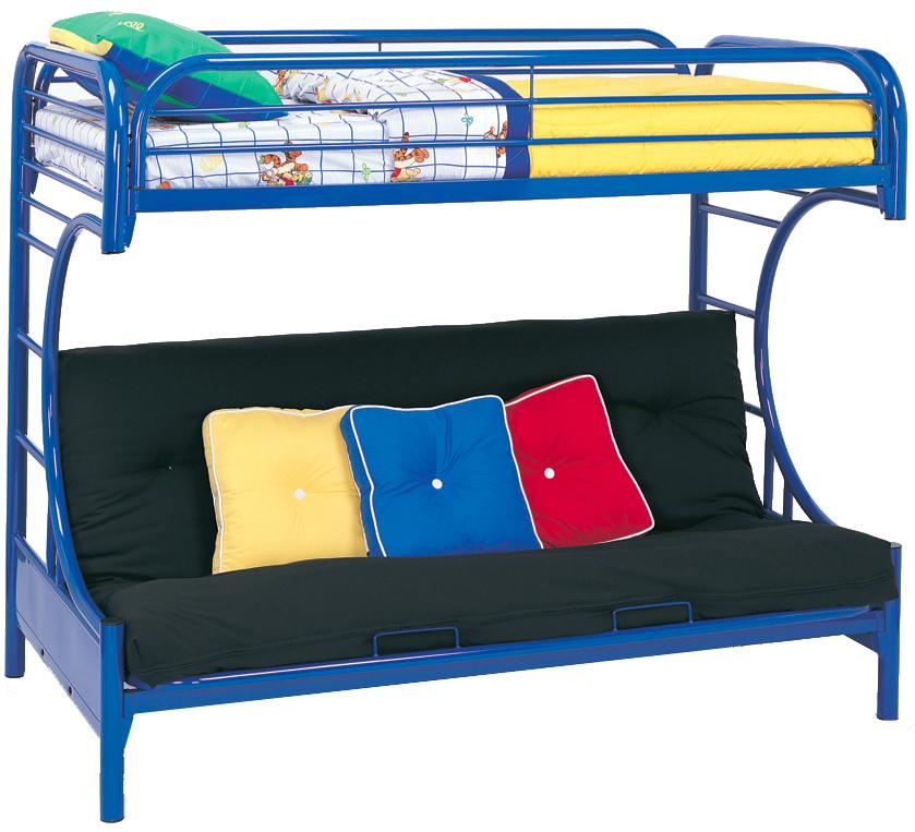 Coaster 2253b Twin Futon Bunk Bed Blue At Homelement Com