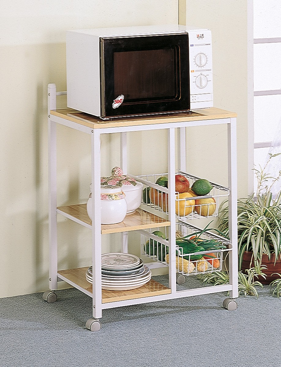 Coaster 2506 Kitchen Cart - Natural Brown/White