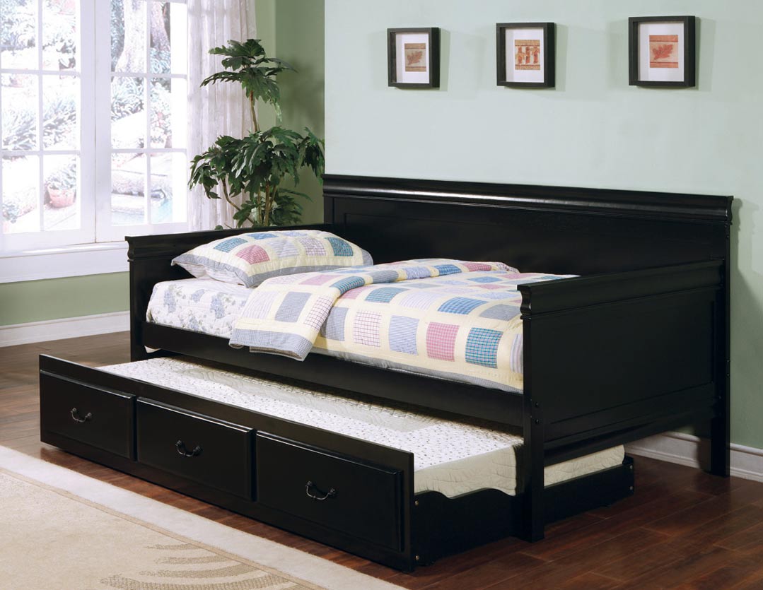 Coaster 300036BLK Daybed with Trundle - Black
