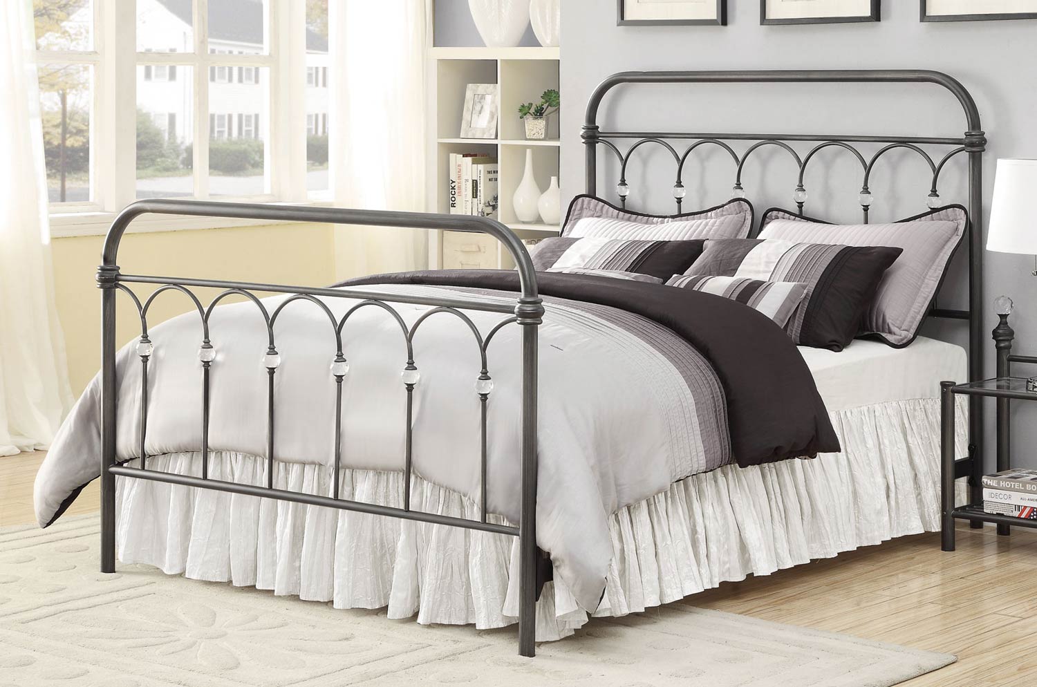 Coaster Livingston Metal Bed - Dark Gunmetal 300214 at Homelement.com