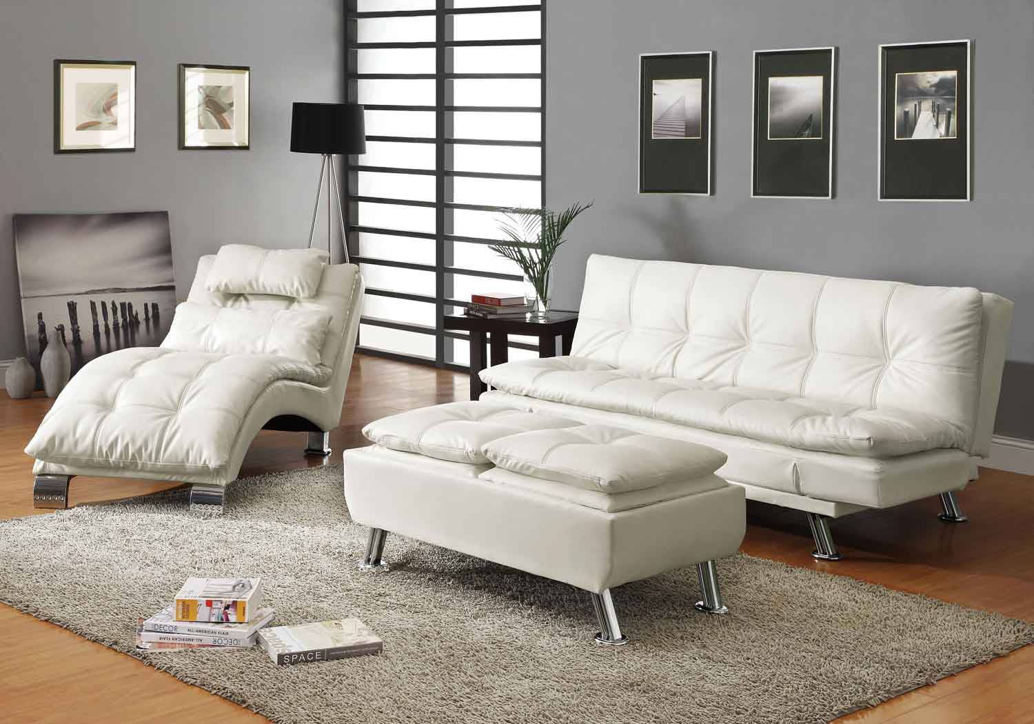 Coaster Dilleston Sofa Bed Set - White