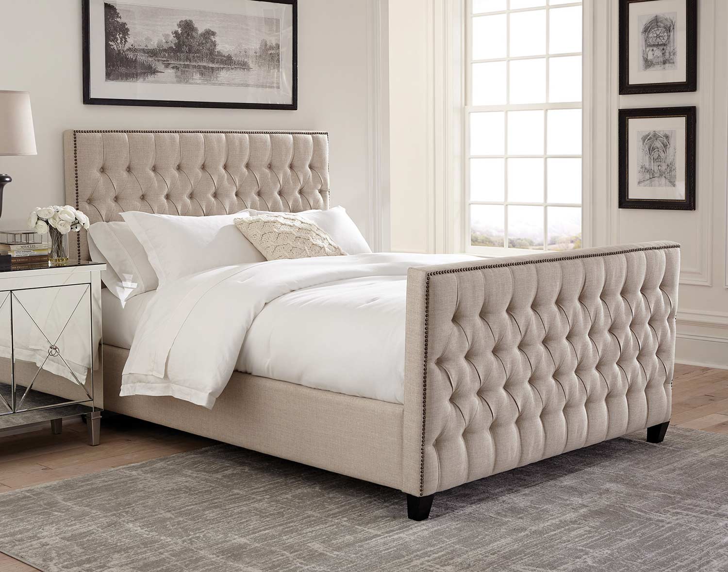 Coaster Saratoga Bed - Oatmeal 300714-Bed at Homelement.com
