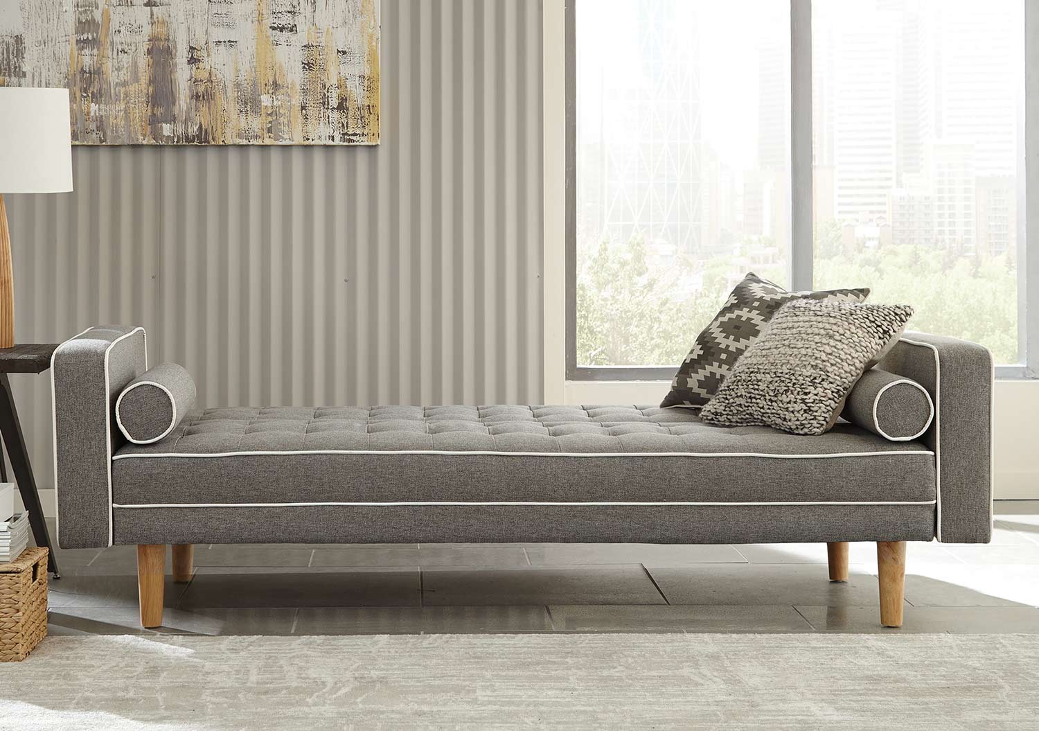 Coaster Luske Sofa Bed - Grey/White