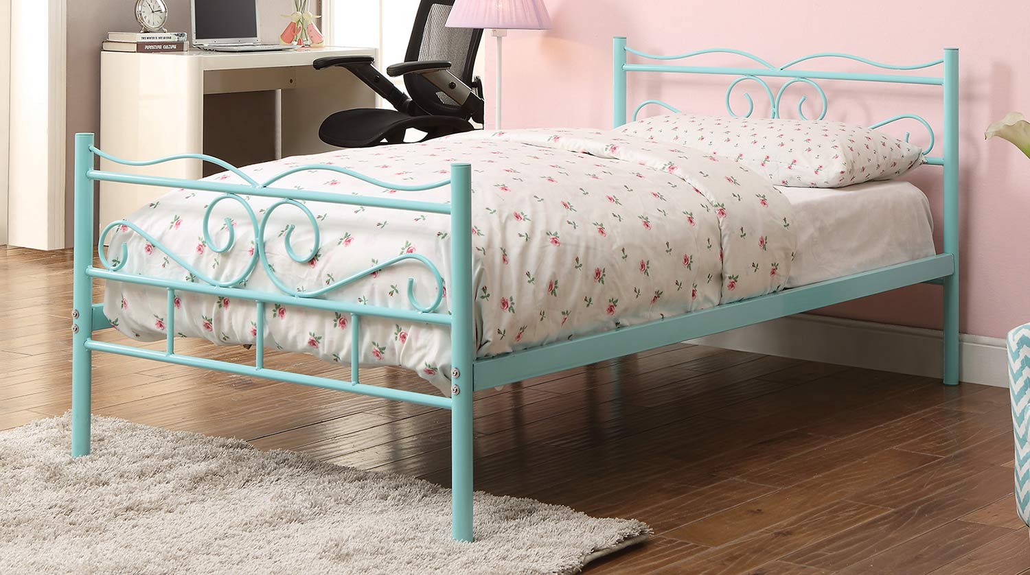 Coaster Bailey Twin Size Bed - Mint Green