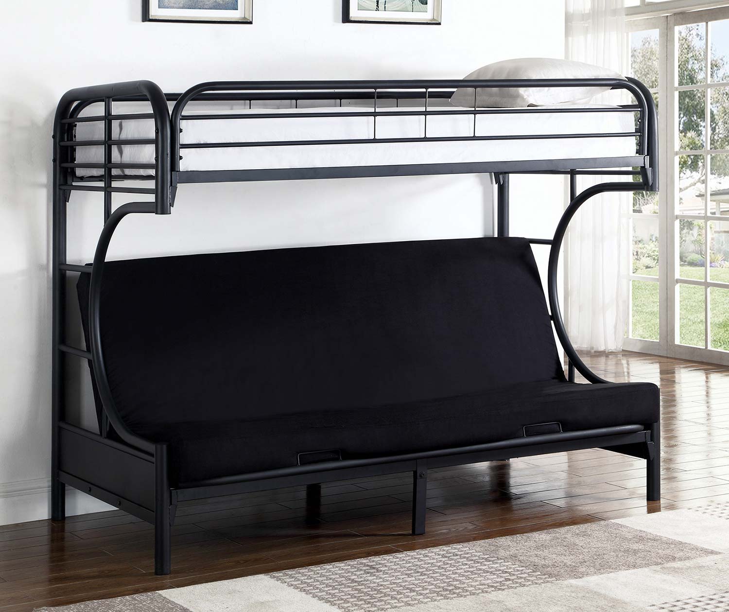 Coaster Atticus Twin/Futon Bunk Bed - Black