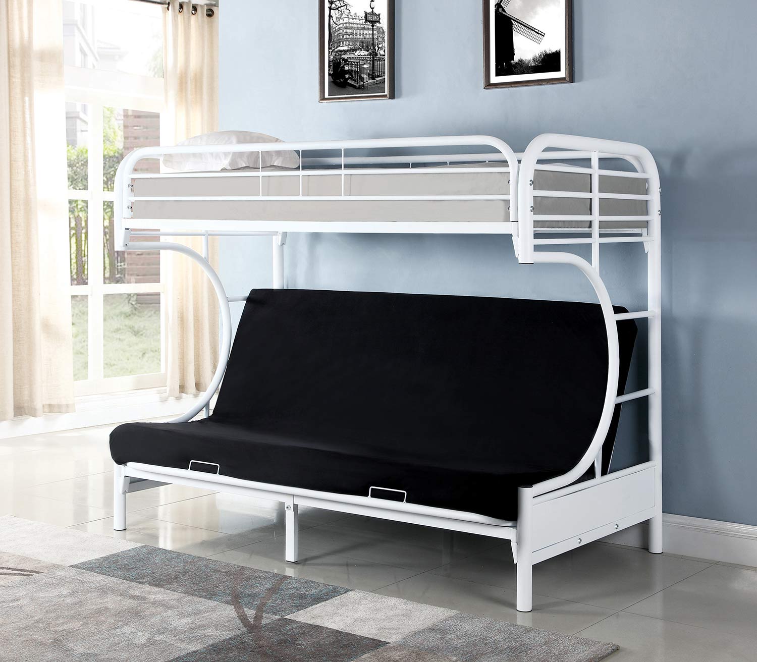Coaster Atticus Twin/Futon Bunk Bed White 460102W at