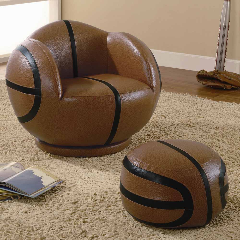 Coaster 460176 Small Basketball Chair and Ottoman Set