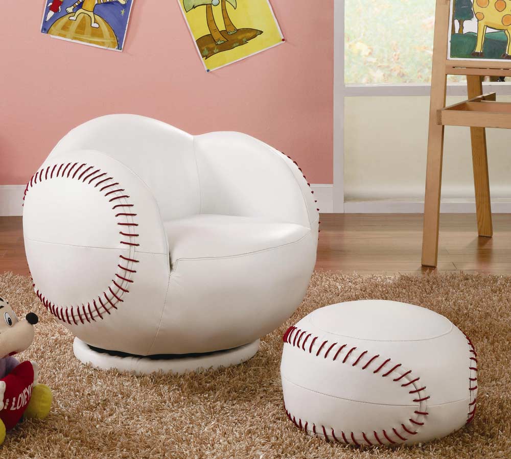 Coaster 460177 Small Baseball Chair and Ottoman Set