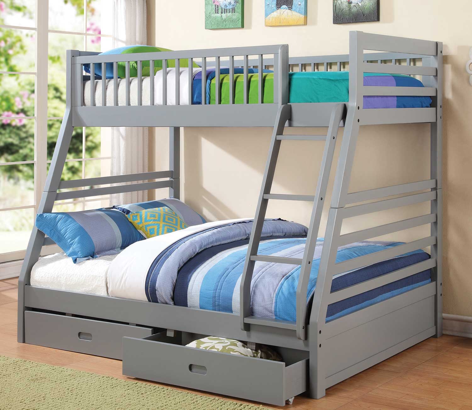Coaster 460182 Twin-Full Bunk Bed - Grey