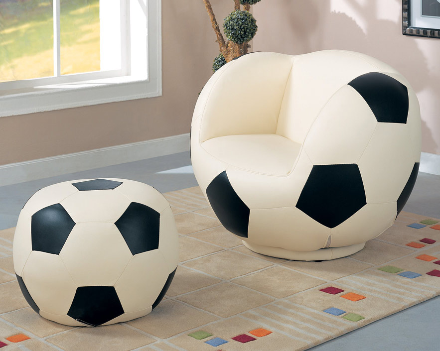 Coaster 460188 Large Soccerball Chair and Ottoman Set