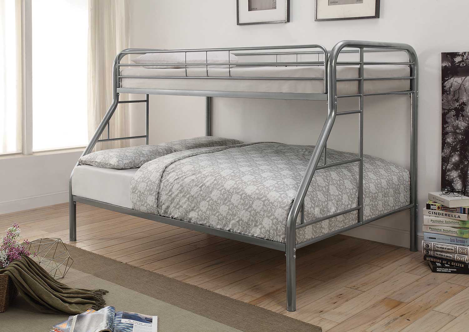 Coaster Morgan Twin/Full Size Bunk Bed - Silver