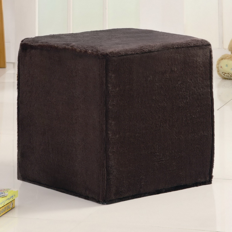 Coaster 460461 Fuzzy Ottoman Brown 460461 at