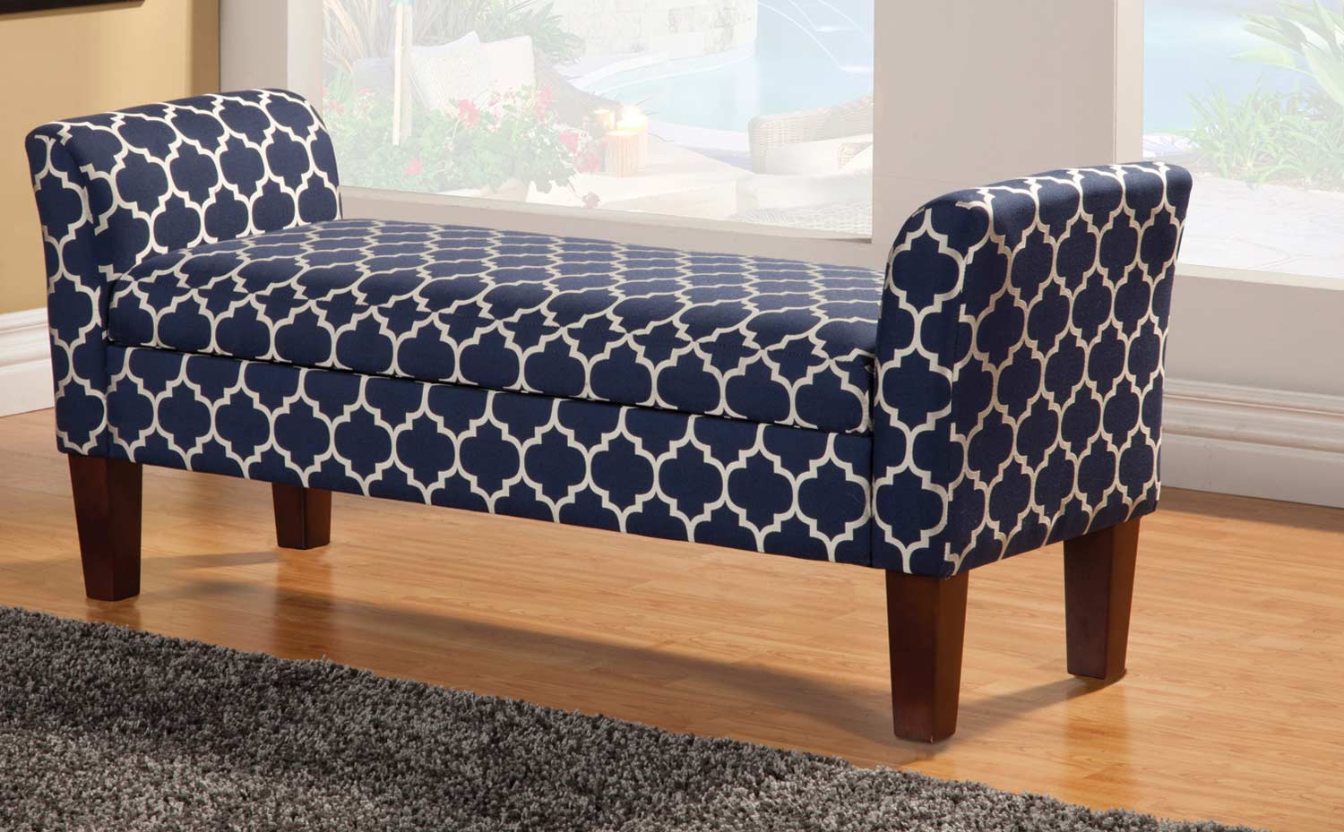 Coaster 500058 Storage Bench Navy/Cream 500058 at