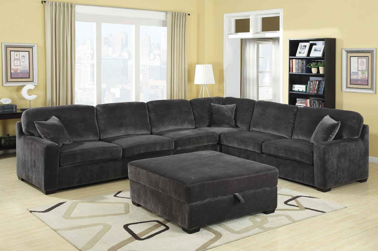 Coaster Luka Sectional Sofa Set - Charcoal