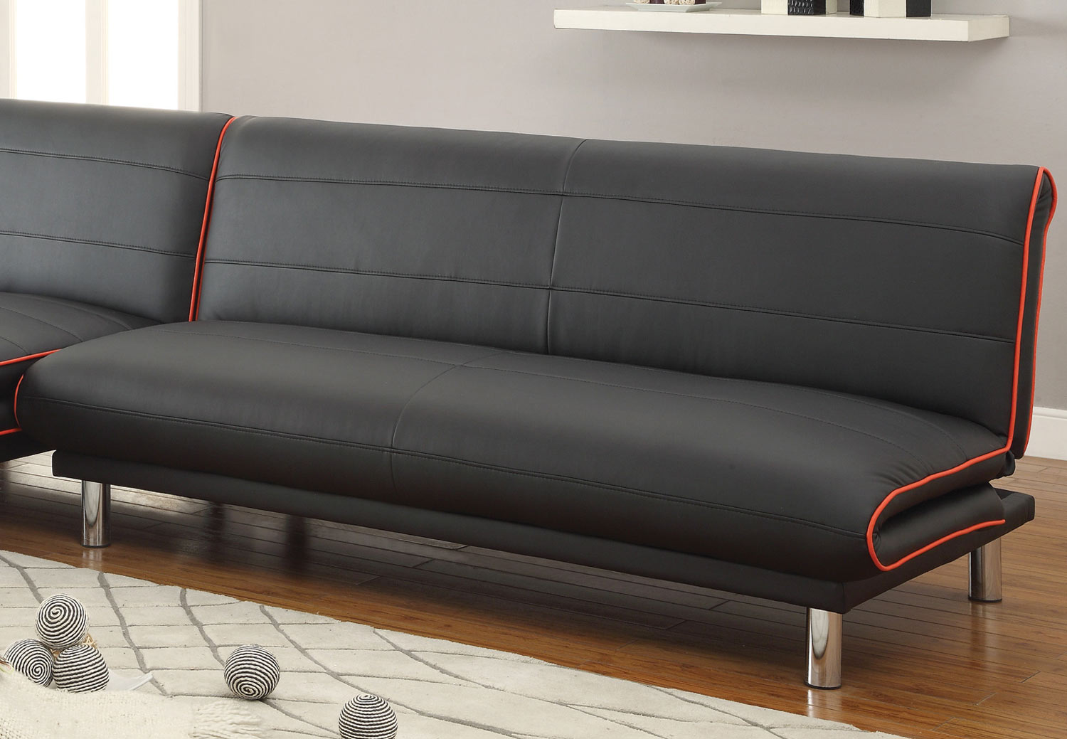 Coaster 500776 Sofa Bed - Black/Red