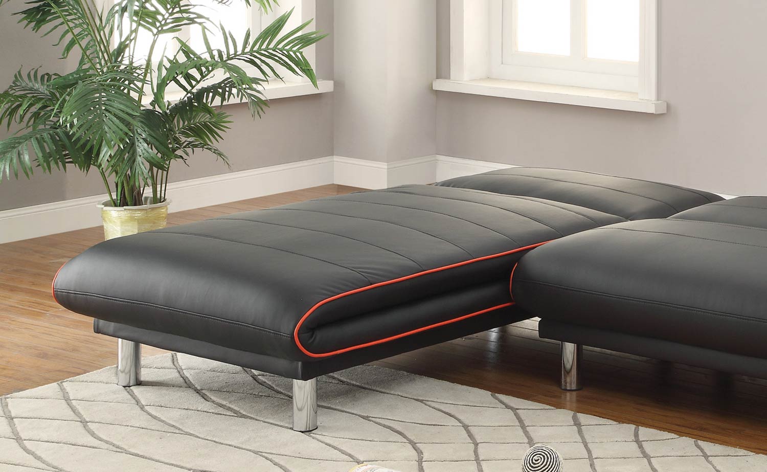Coaster 500777 Chaise - Black/Red