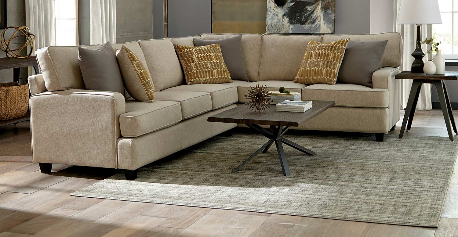 Coaster Emmett Sectional Sofa Set - Linen/Espresso