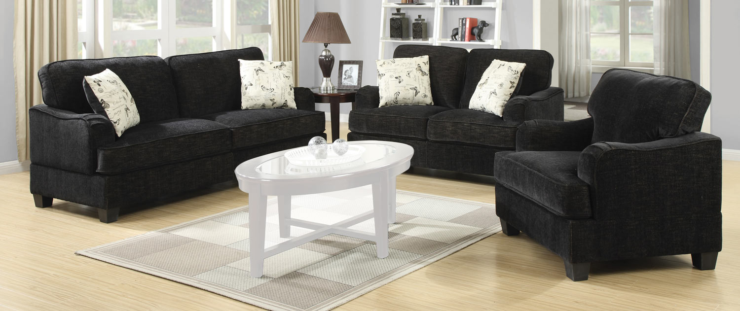 Coaster Yasmine Sofa Set - Black