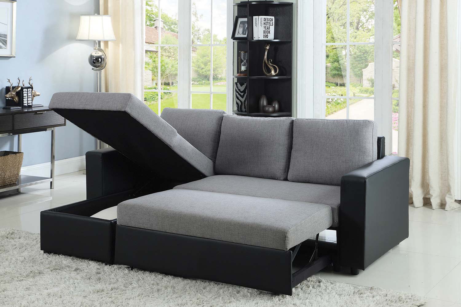 Coaster Baylor Sectional Sofa - Grey/Black