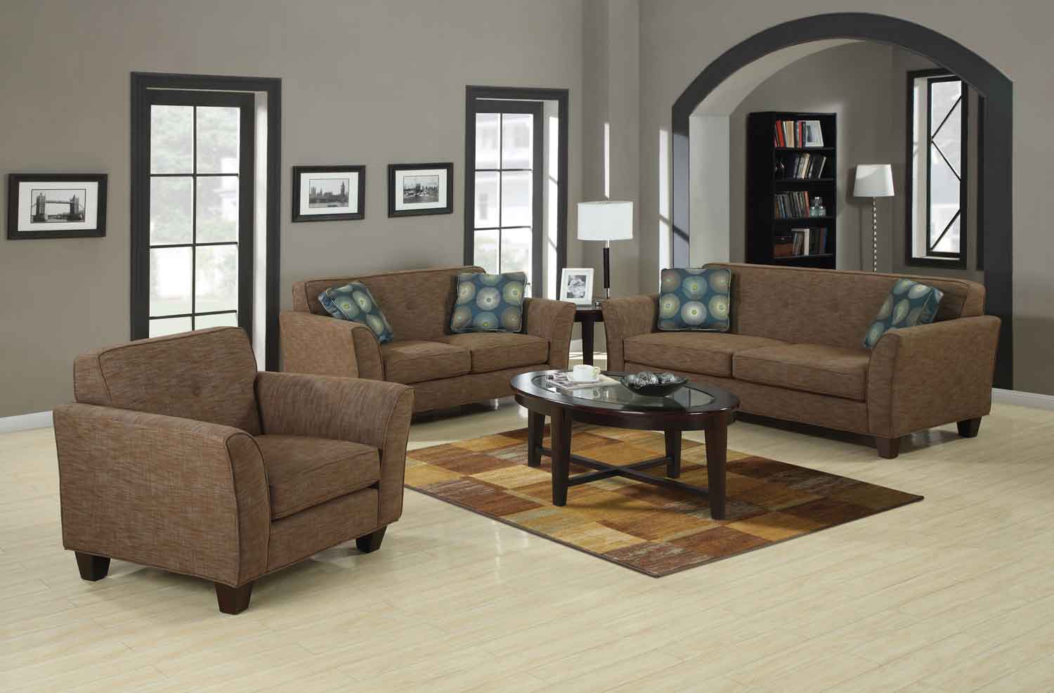 Coaster Lilian Living Room Set Blue/Brown 504151LivSet at