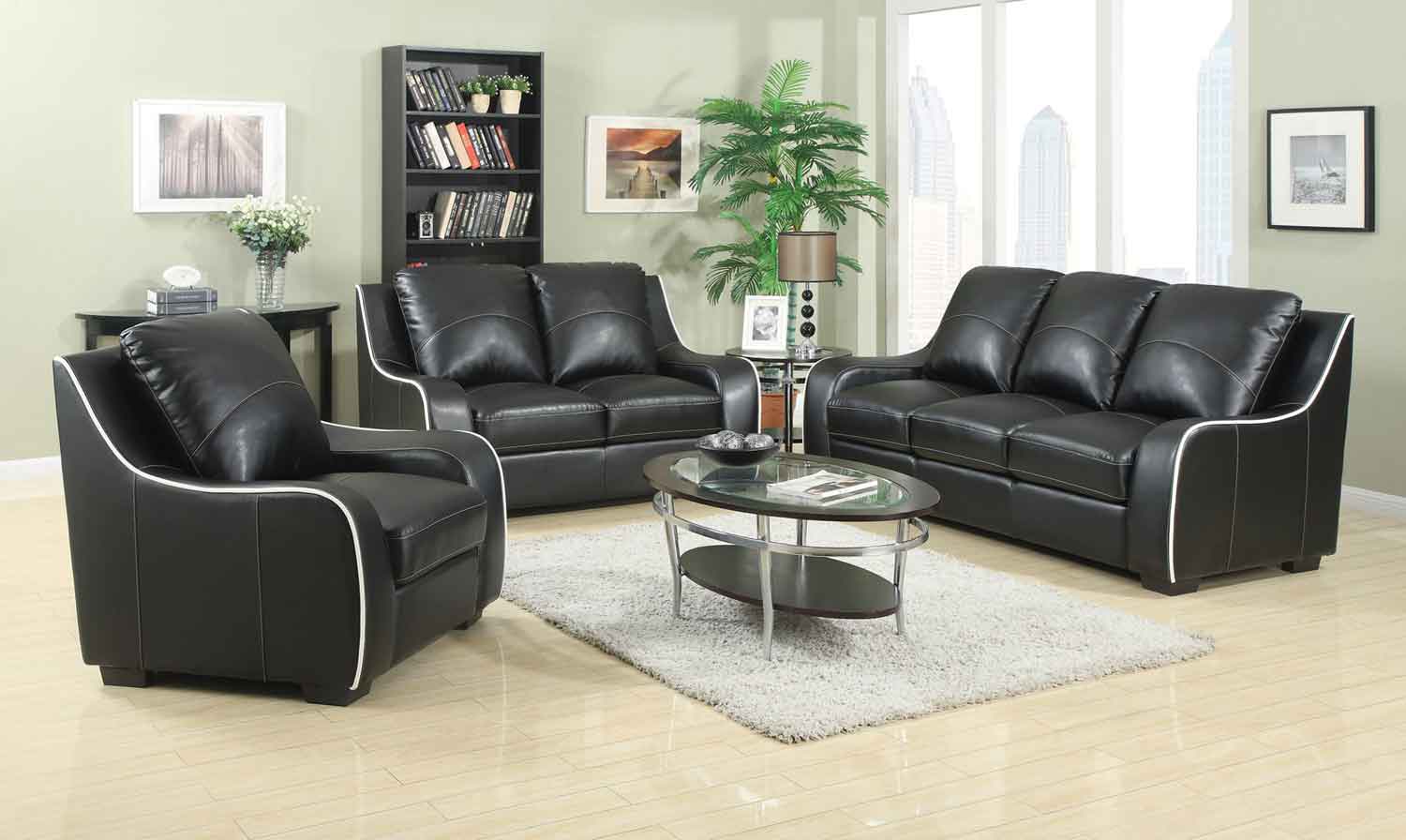 Coaster Myles Living Room Set - Black