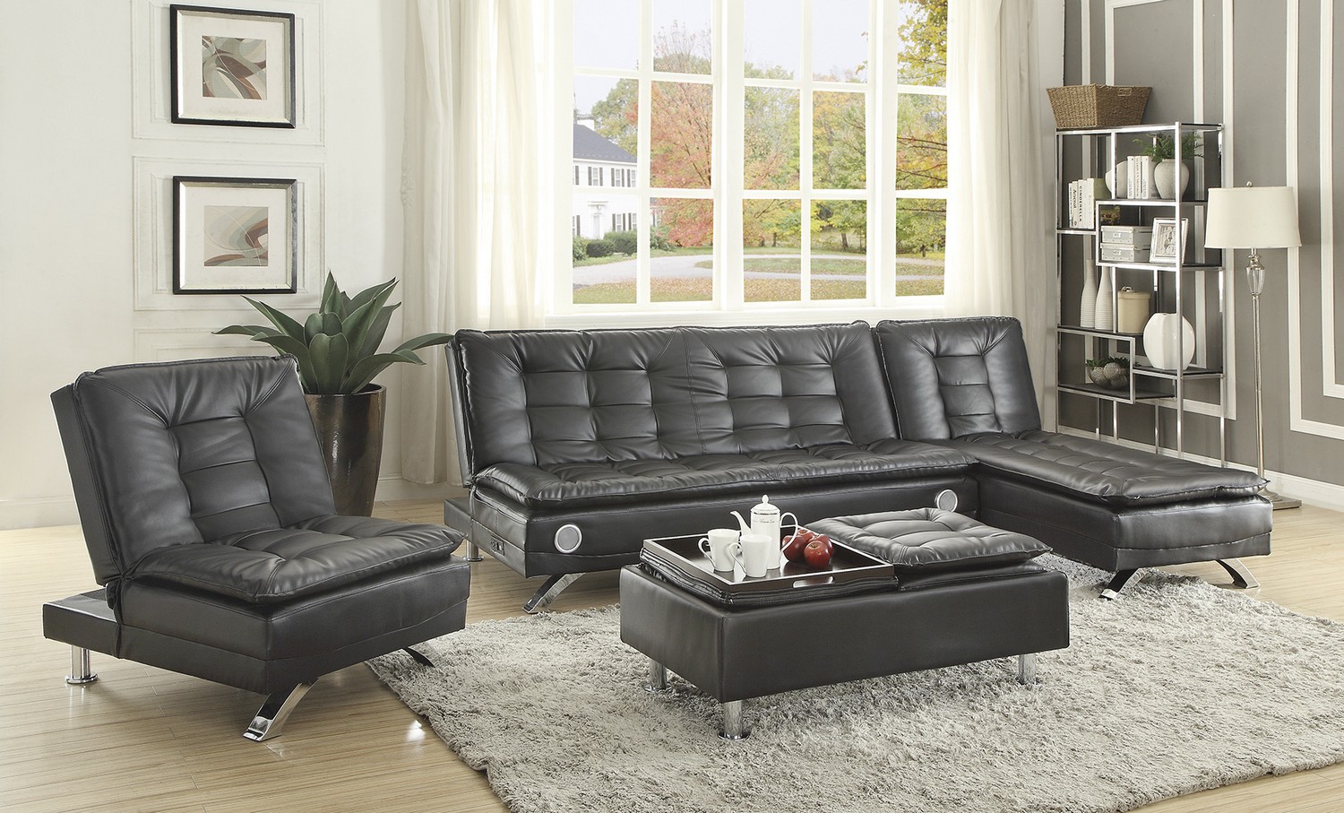 Coaster Erickson Sofa Set - Black