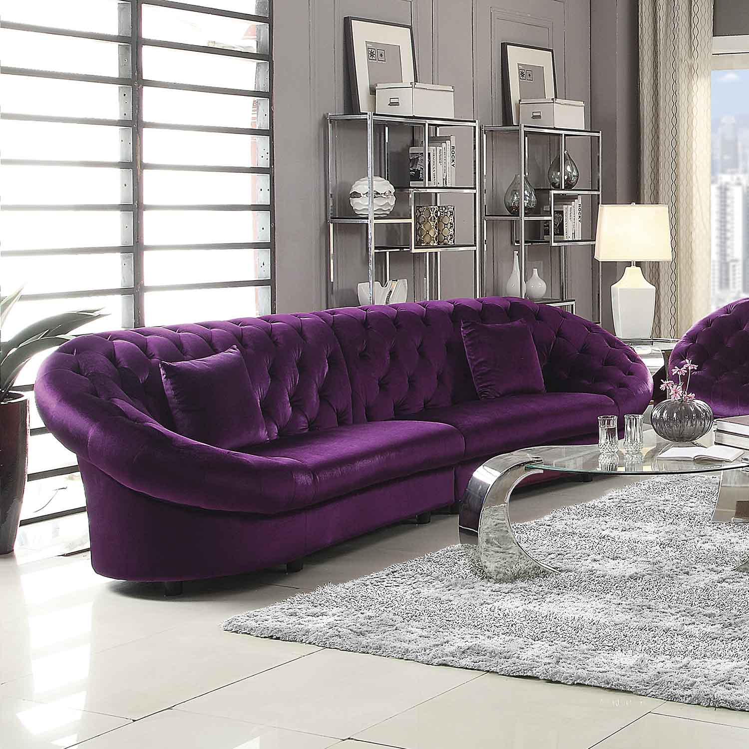 Coaster Romanus Sectional Sofa - Purple