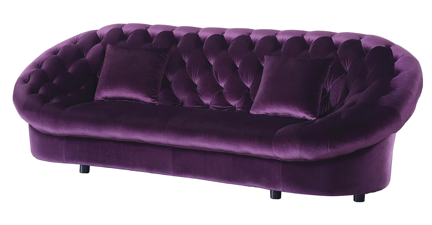 фиолетовый диван из экокожи