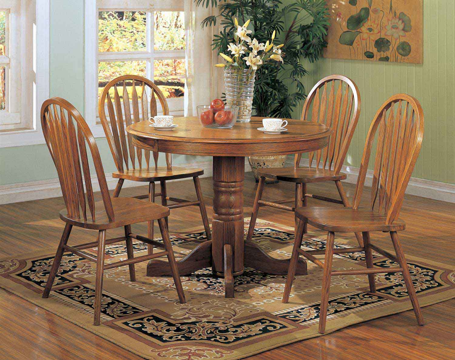 Coaster Mackinaw 5245N RoundDining Set A - Warm Oak Coaster Mackinaw 5245N RoundDining Set A - Warm Oak