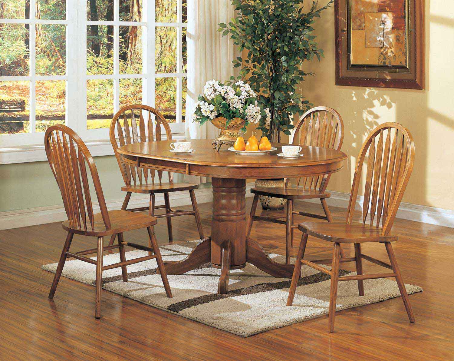 Coaster Mackinaw 5264N Oval Dining Set A - Warm Oak Coaster Mackinaw 5264N Oval Dining Set A - Warm Oak