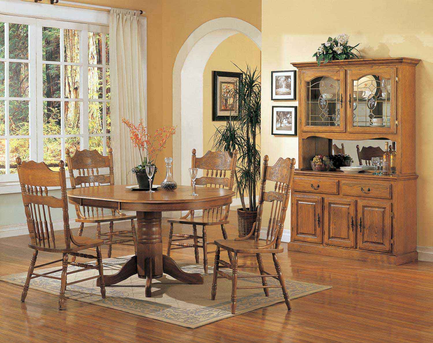 Coaster Mackinaw 5264N Oval Dining Set B - Warm Oak Coaster Mackinaw 5264N Oval Dining Set B - Warm Oak