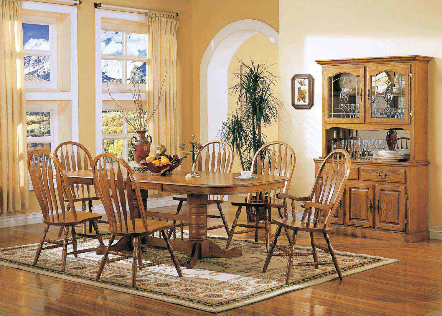 Coaster Mackinaw 5396N Rectangular Dining Set - Warm Oak Coaster Mackinaw 5396N Rectangular Dining Set - Warm Oak