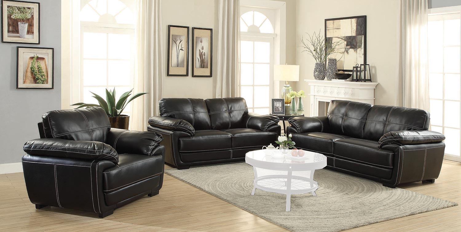 Coaster Zenon Sofa Set - Black