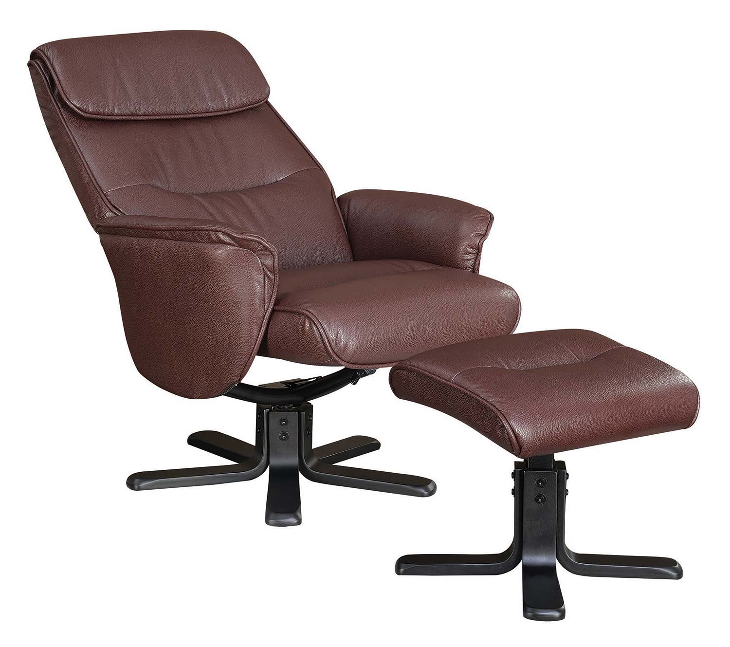Coaster 600057 Glider Recliner with Ottoman - Brown