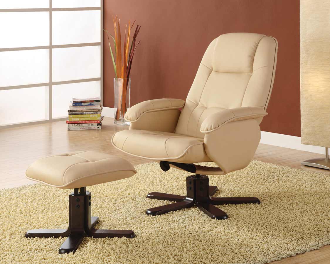 Coaster 600141 Ivory Leisure Chair and Ottoman